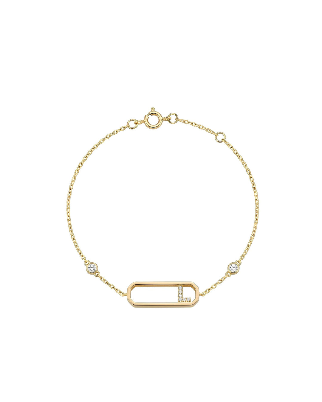 Letter L Diamond Bracelet