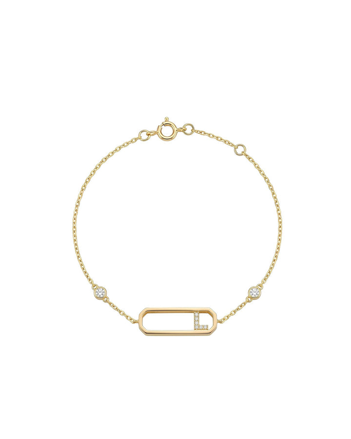 Letter L Diamond Bracelet